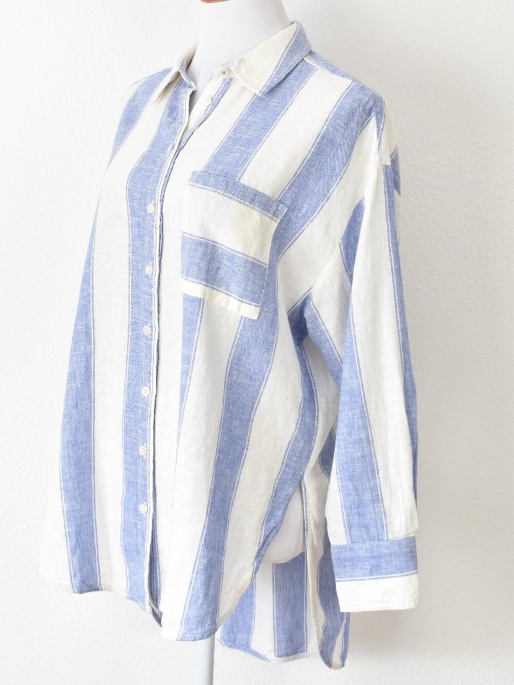 Maeve Anthropologie Bennet Linen Button Front Stripe Top - S - Picture 5 of 10